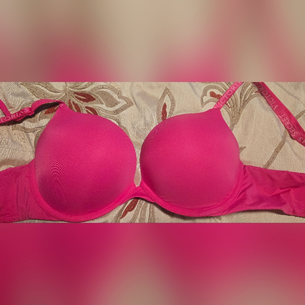 Victoria's Secret Hot Pink Bra Add 2 Cup Bombshell